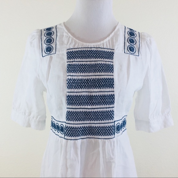 See By Chloe Embroidered Linen Boho Tea Dress Sz 8 - Picture 2 of 8
